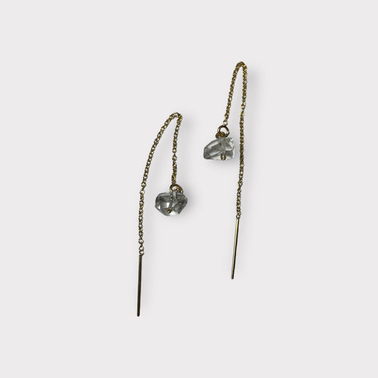 Herkimer Diamond Threader Earring