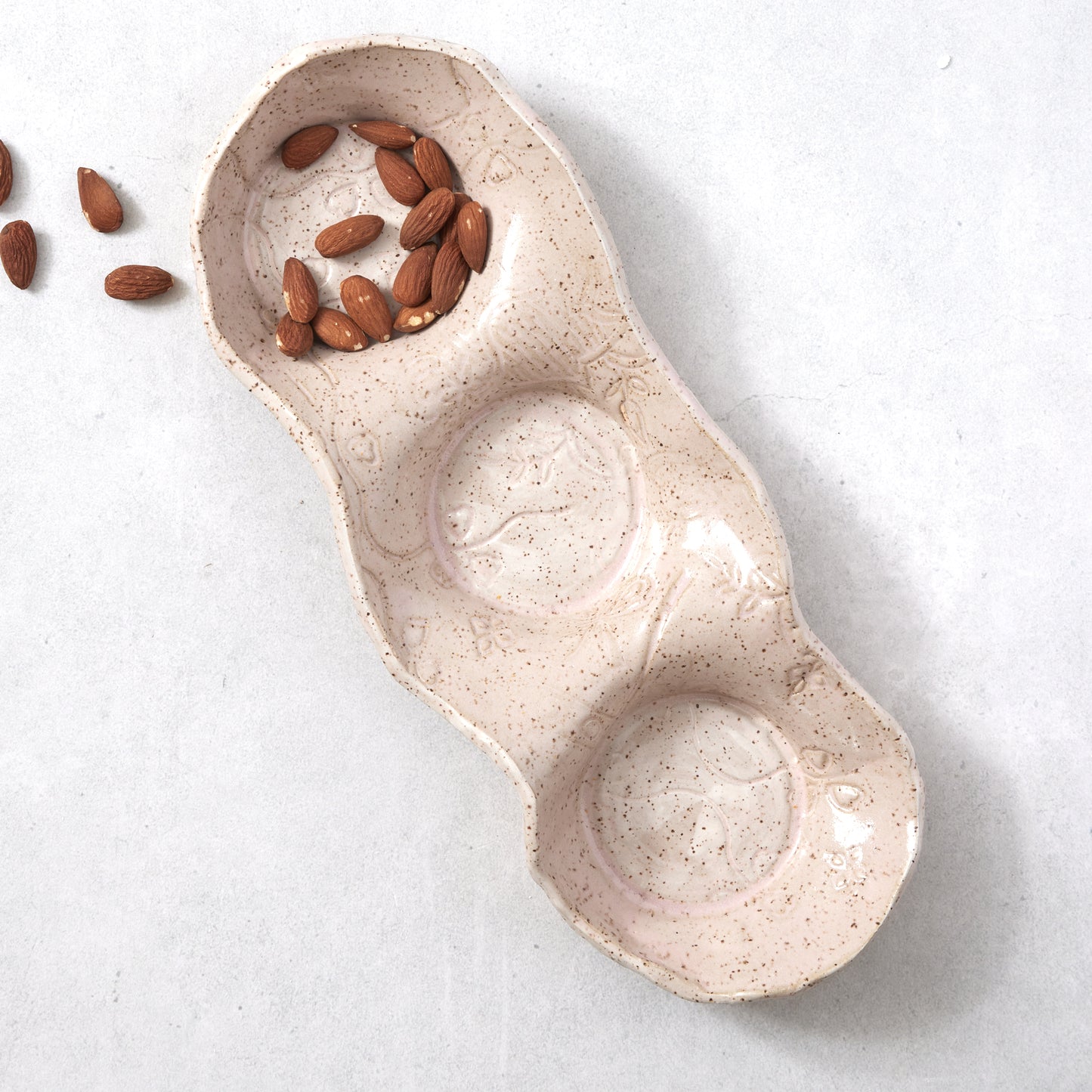 Nuts or Olives Serving Tray, 3 Bowls