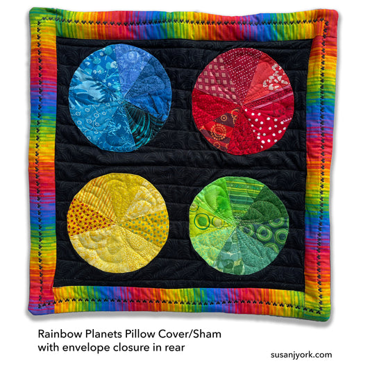 Rainbow Planets Pillow Cover/Sham