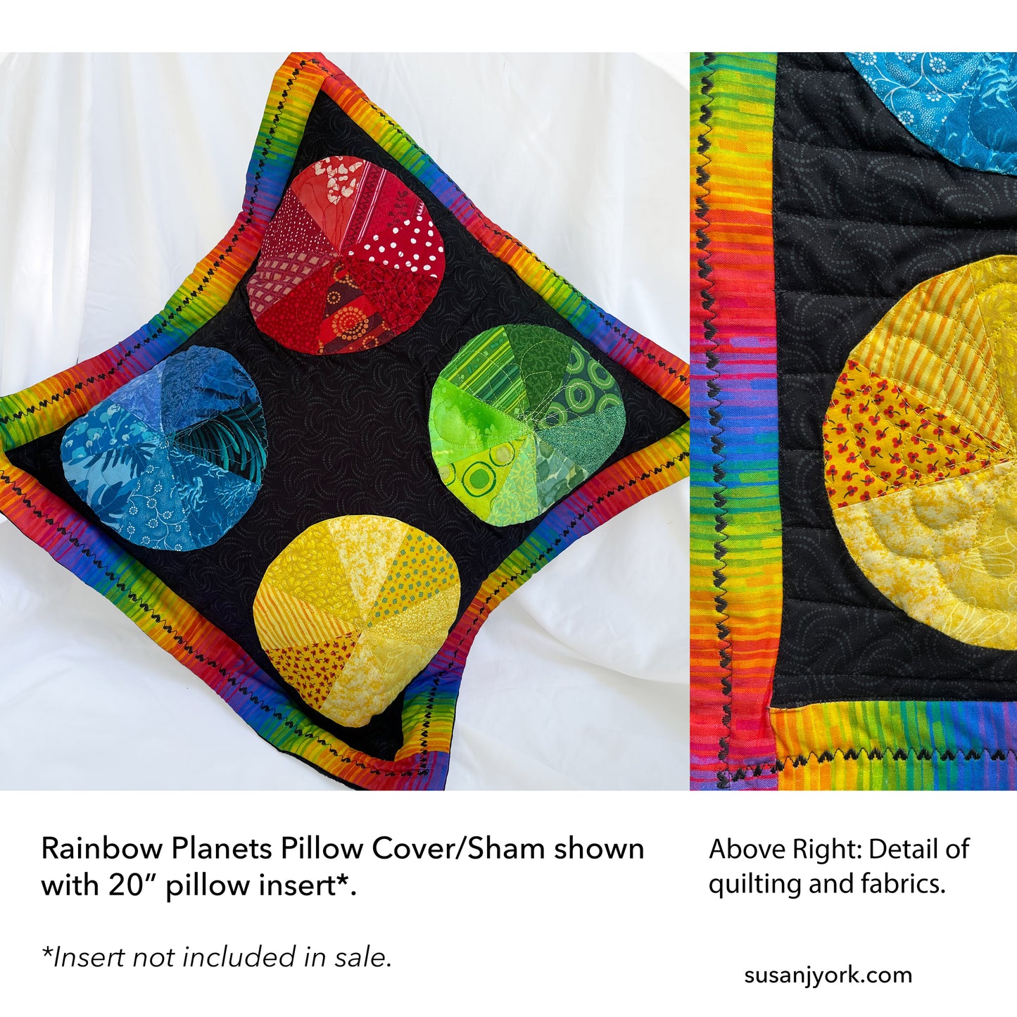 Rainbow Planets Pillow Cover/Sham