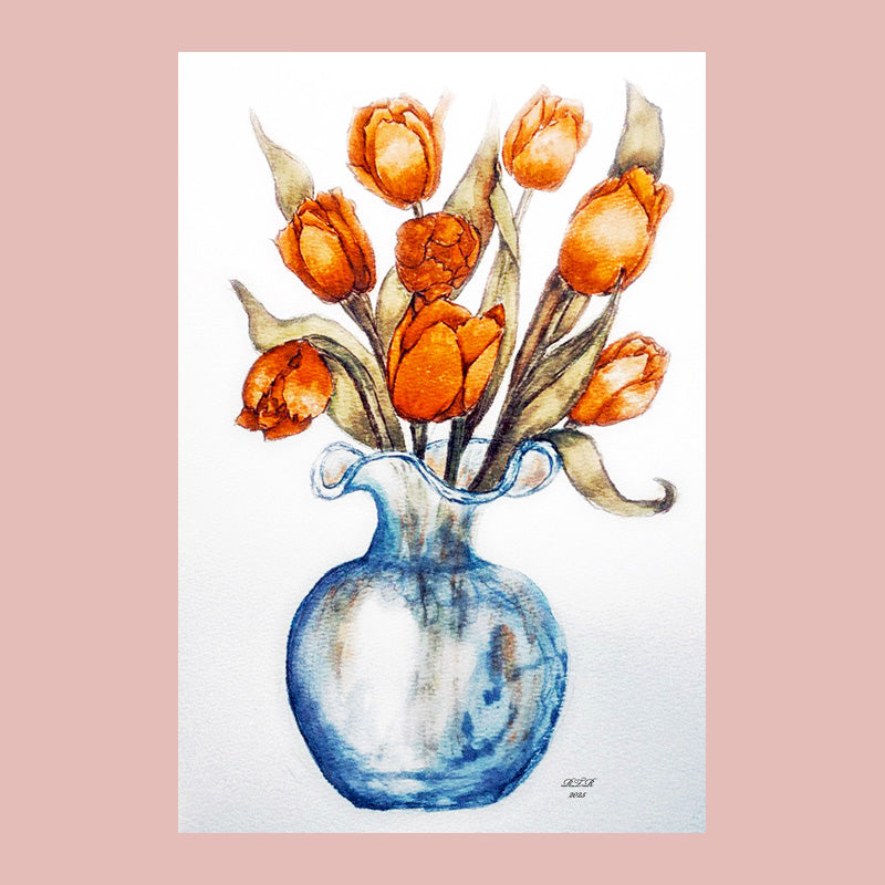 Tulips in Ruffled vase