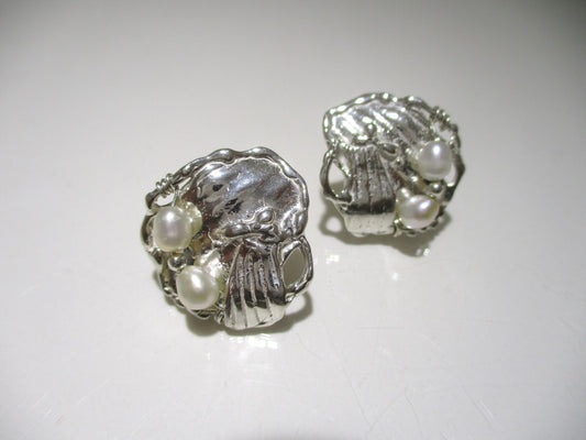 Silver Shell Post Earrings
