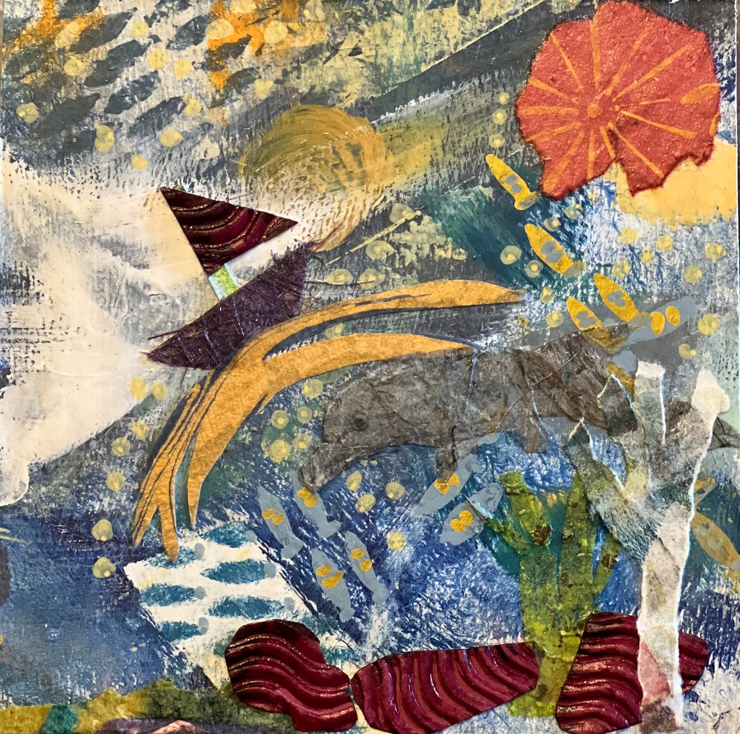 Boat on a Golden Wave