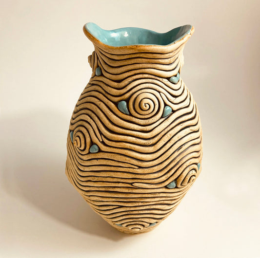 Large Vase with Spiraled Coils
