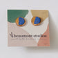 Blue and Gold Porcelain Post Earrings