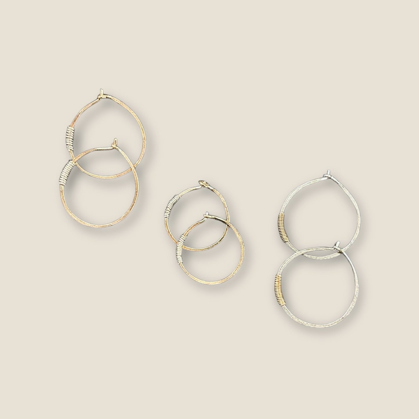 Hand Hammered Hoops (Medium Size)