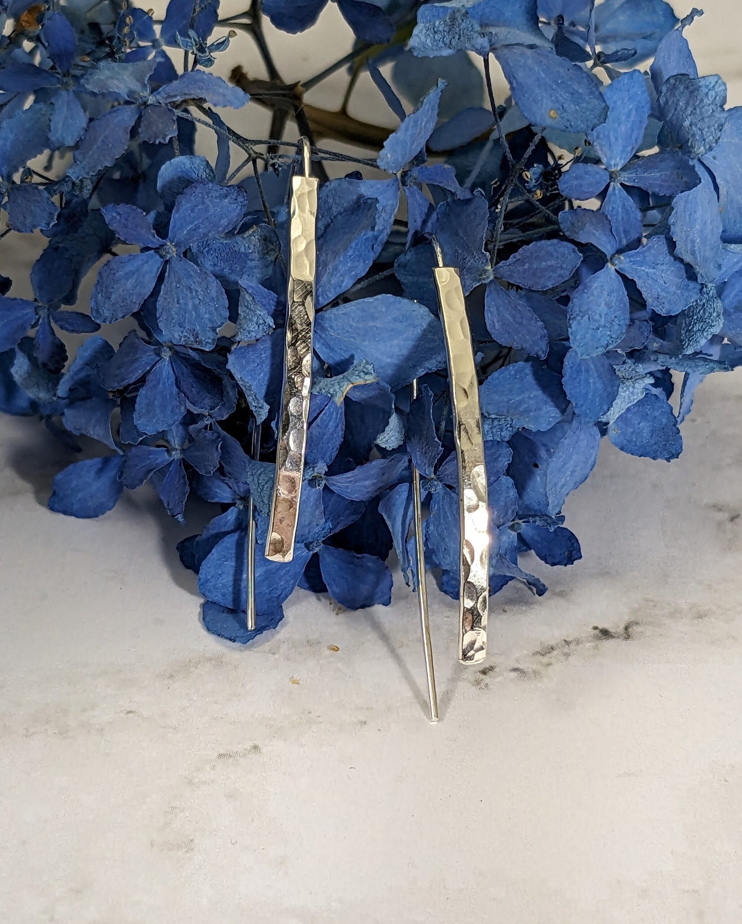 Silver Threader Bar Earrings