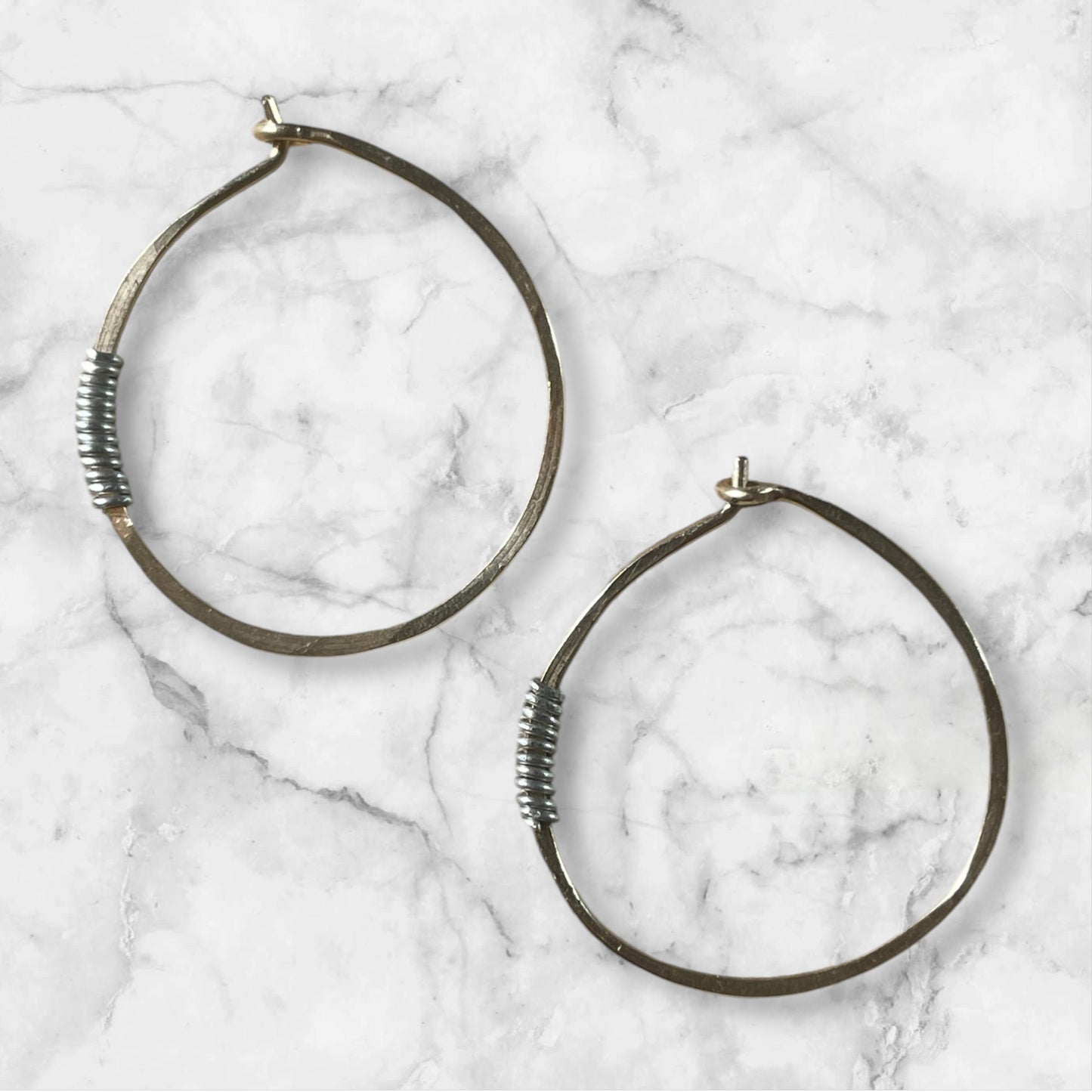 Hand Hammered Hoops (Medium Size)