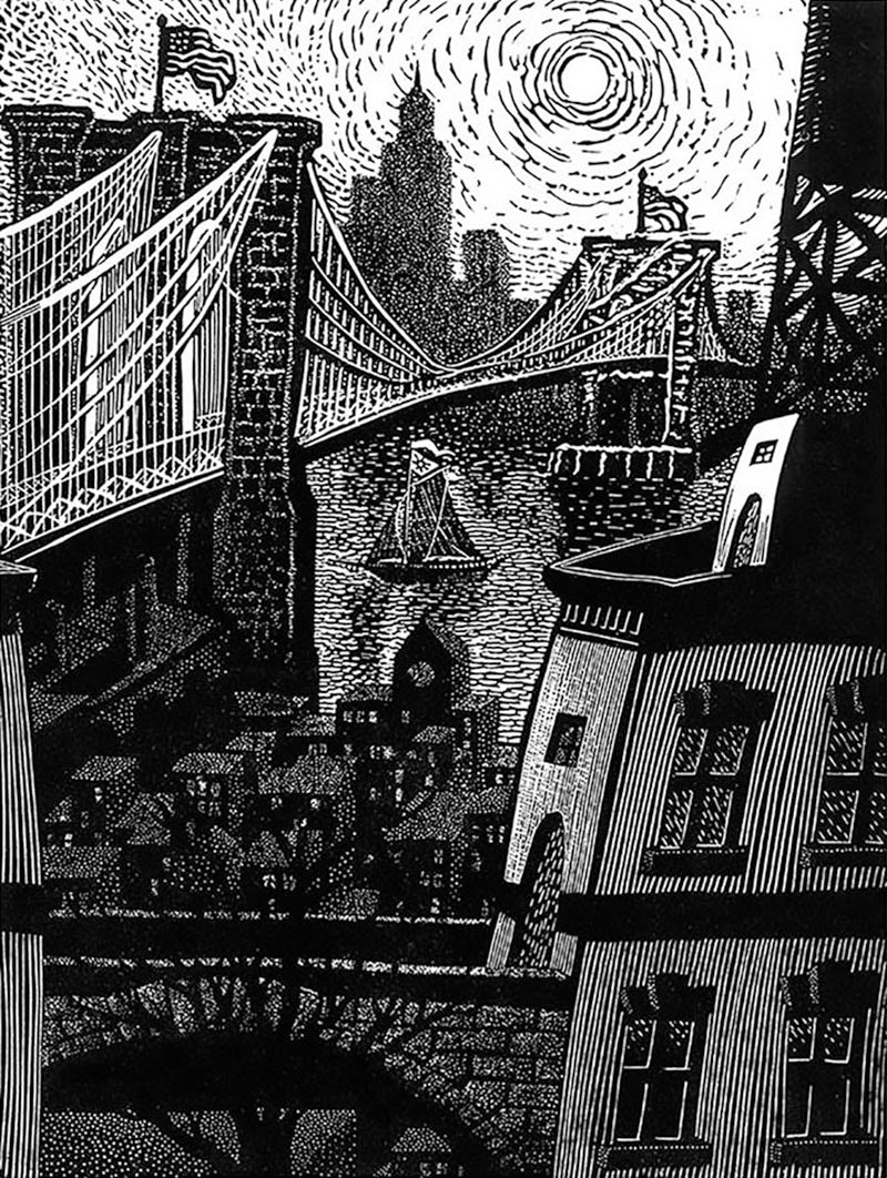 Brooklyn Bridge with Sloop Clearwater