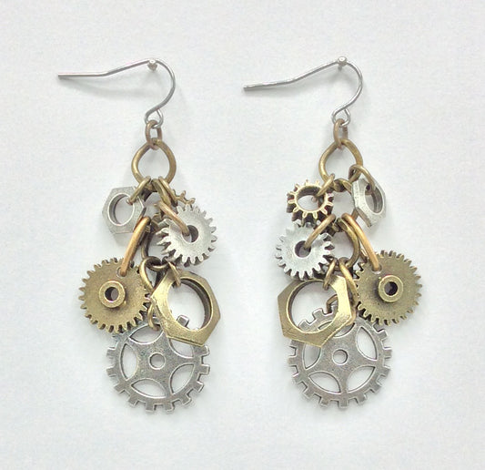 Gear Cluster Earrings - 3449