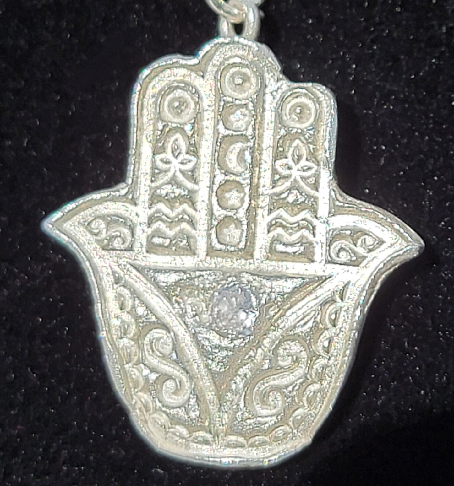Intricate Hamza with Clear CZ
