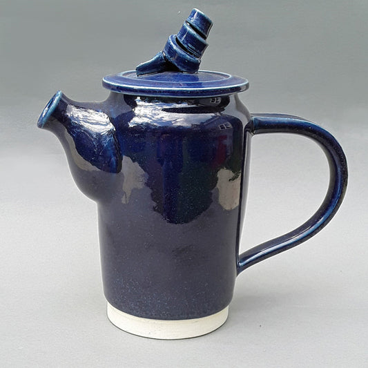 Navy Blue Teapot with Swirling Knob