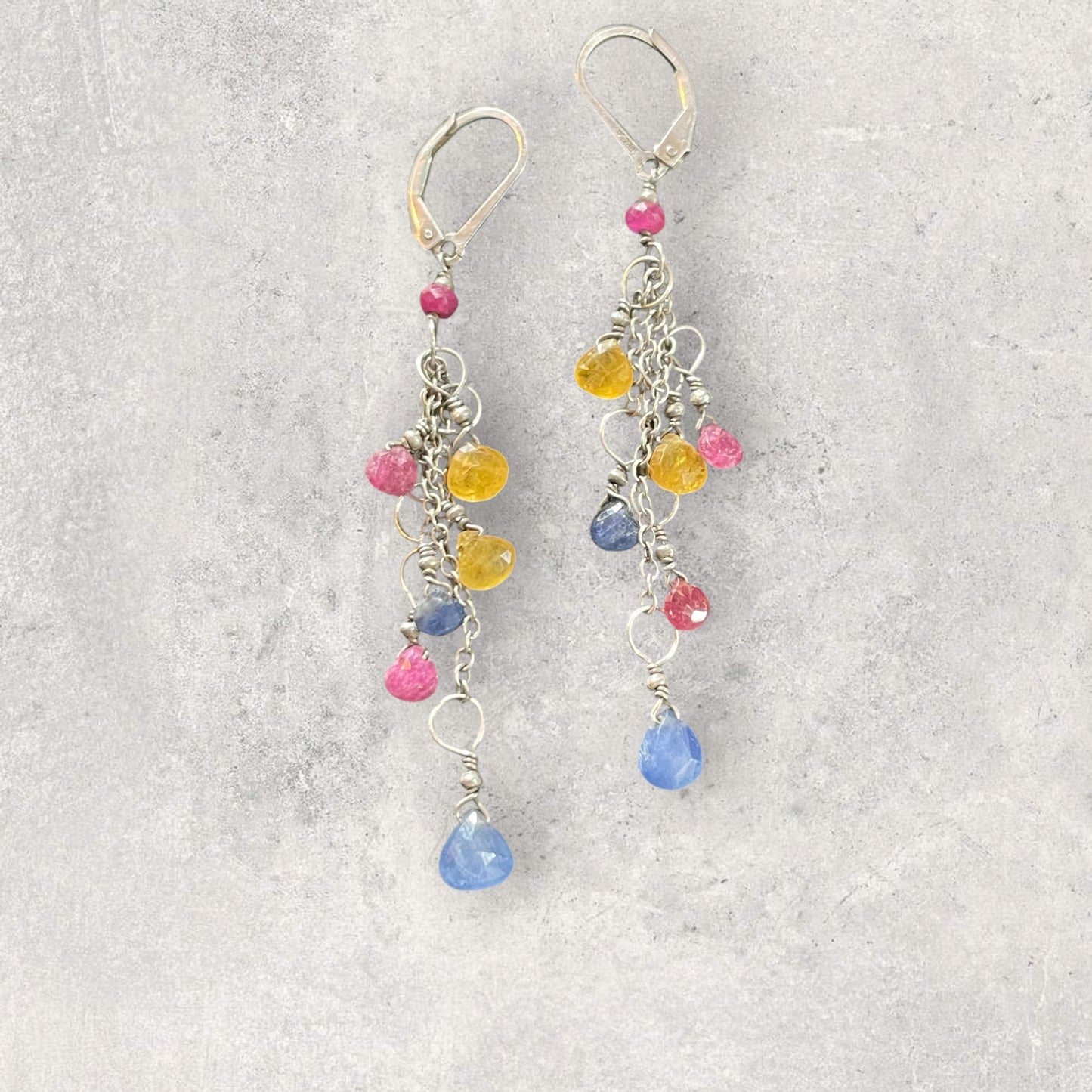Sapphire and Ruby Earrings