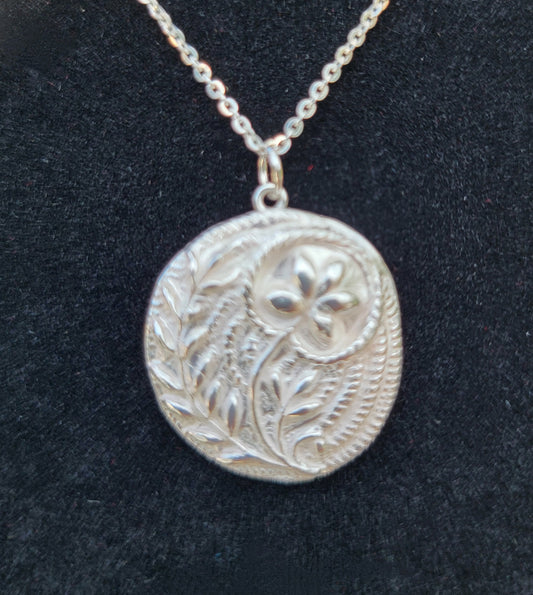 Pure Silver Pendant with Flower