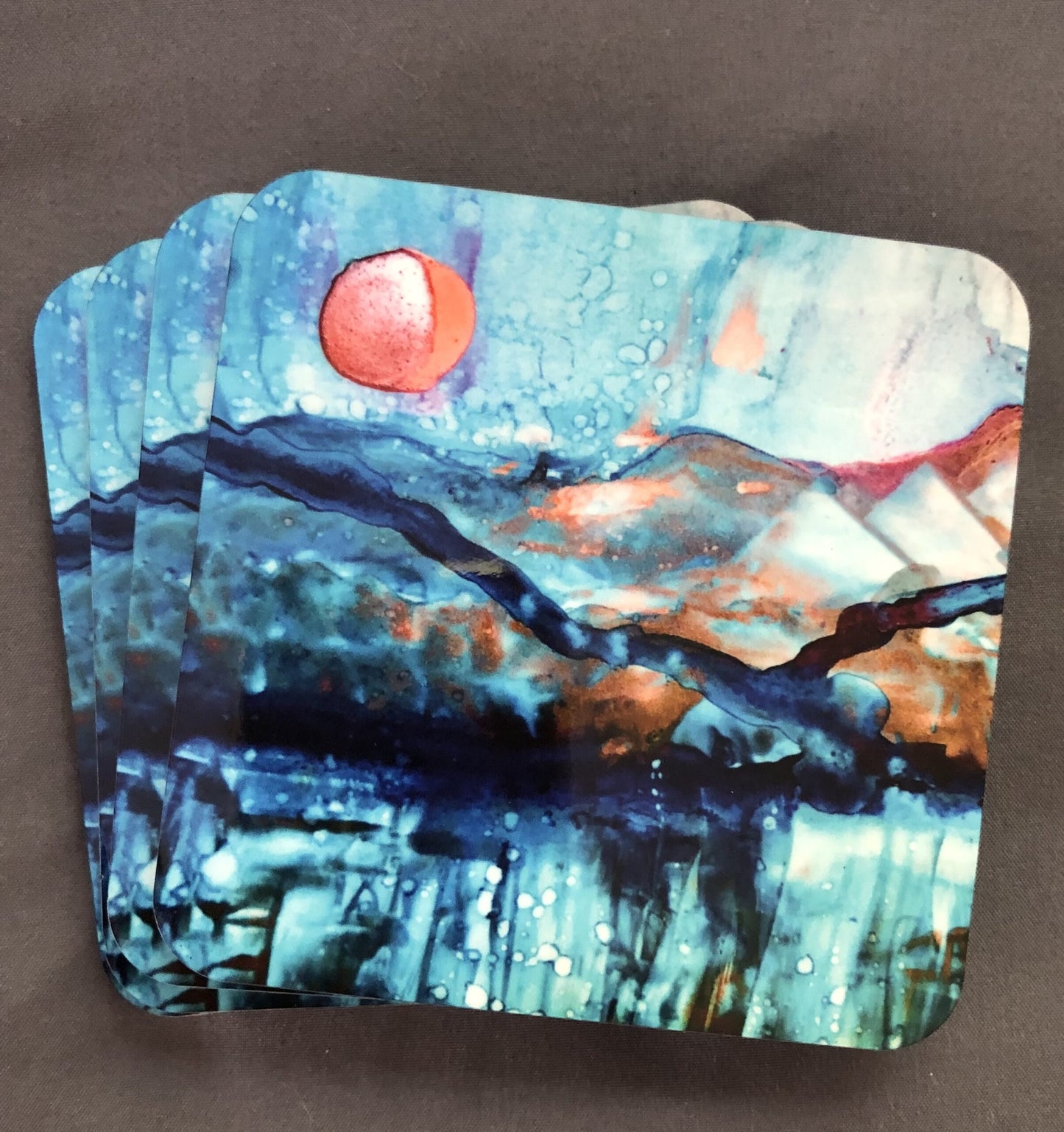 Alcohol Ink Coasters - set of 4