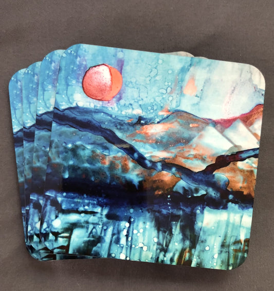Alcohol Ink Coasters - set of 4