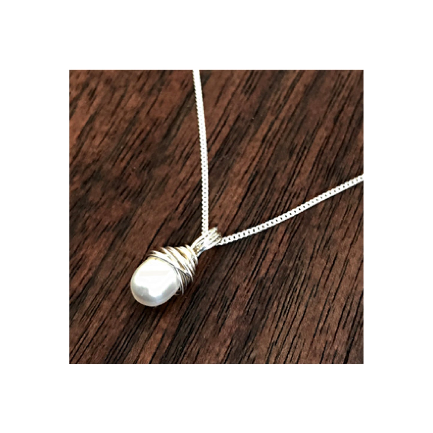 Pearl Drop Charm on Chain