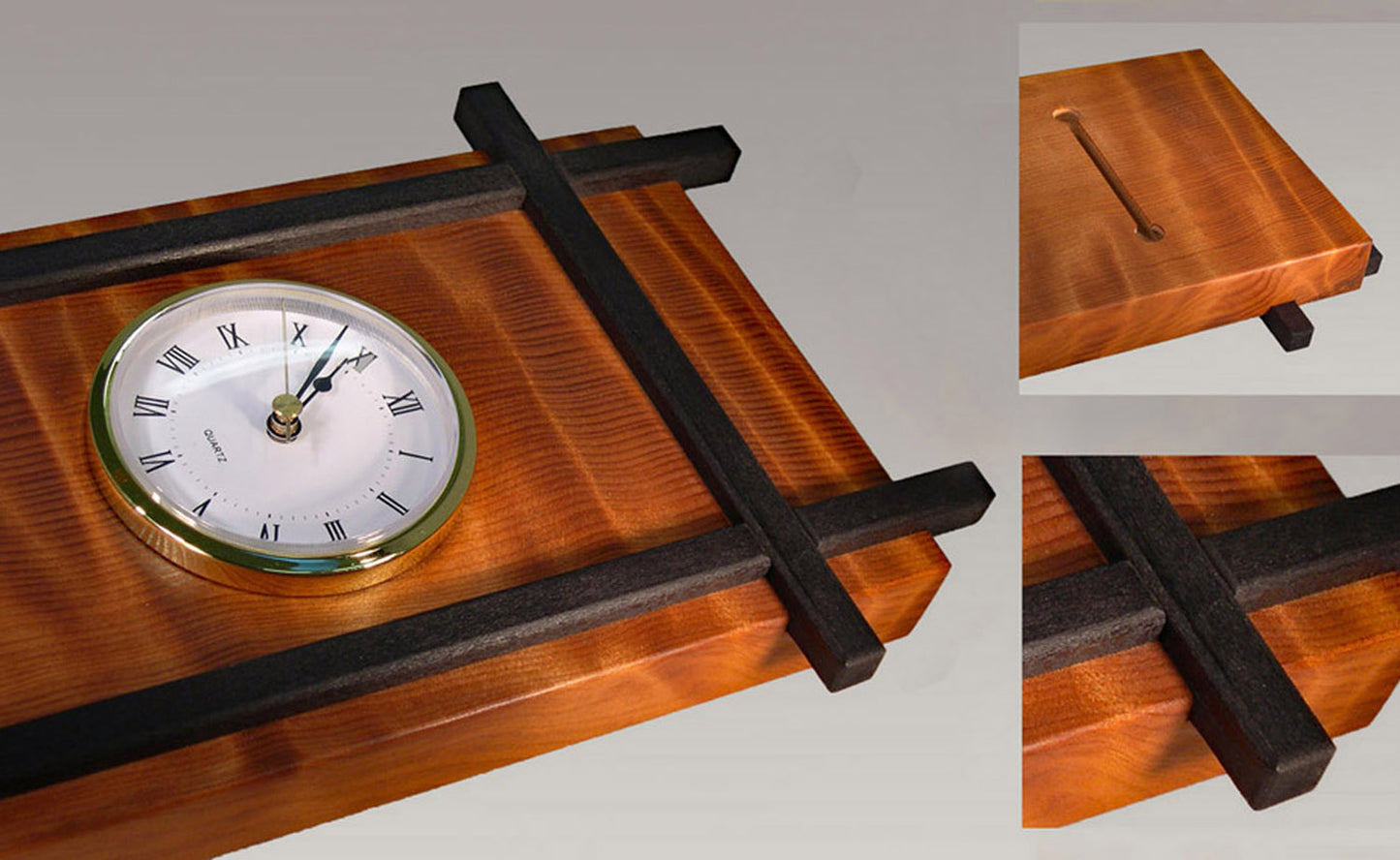 Quilted Redwood Clock
