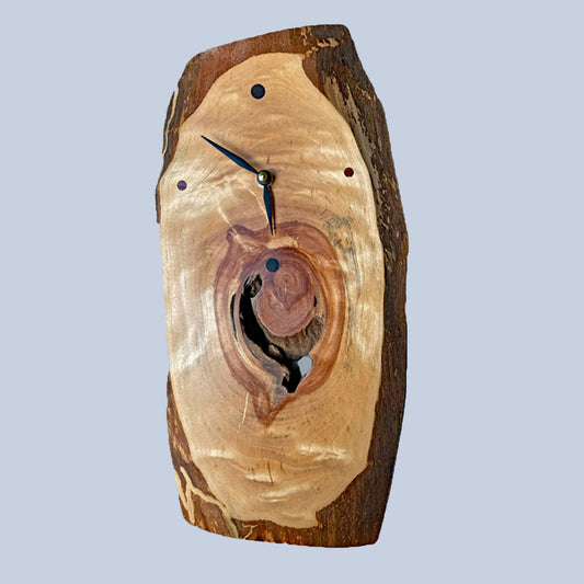 Spalted Birch Open-Knothole Clock