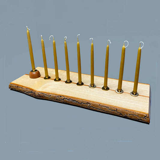 Live-Edge Ash Menorah