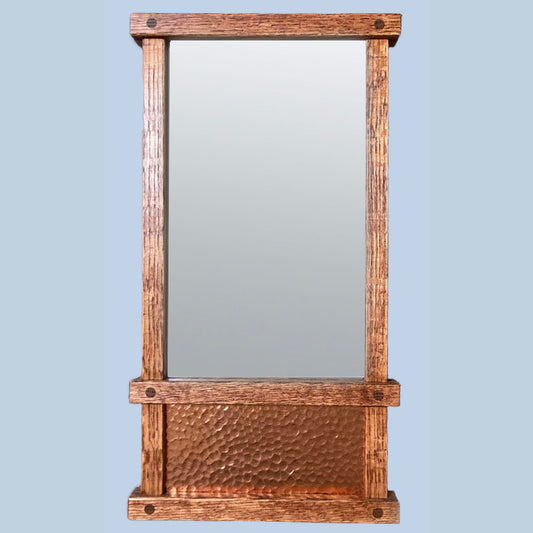 Mirror with Hammered Copper Panel