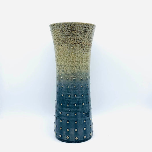 Midnight Ombré Salt Fired Ankylosaurus Tall Vase