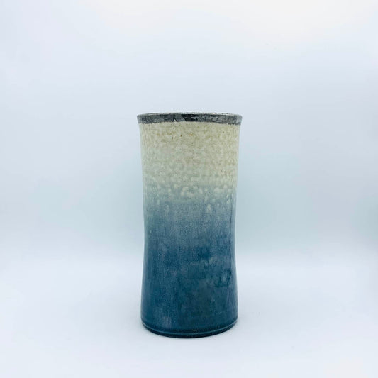 Midnight Ombré + Platinum Salt Fired Vase
