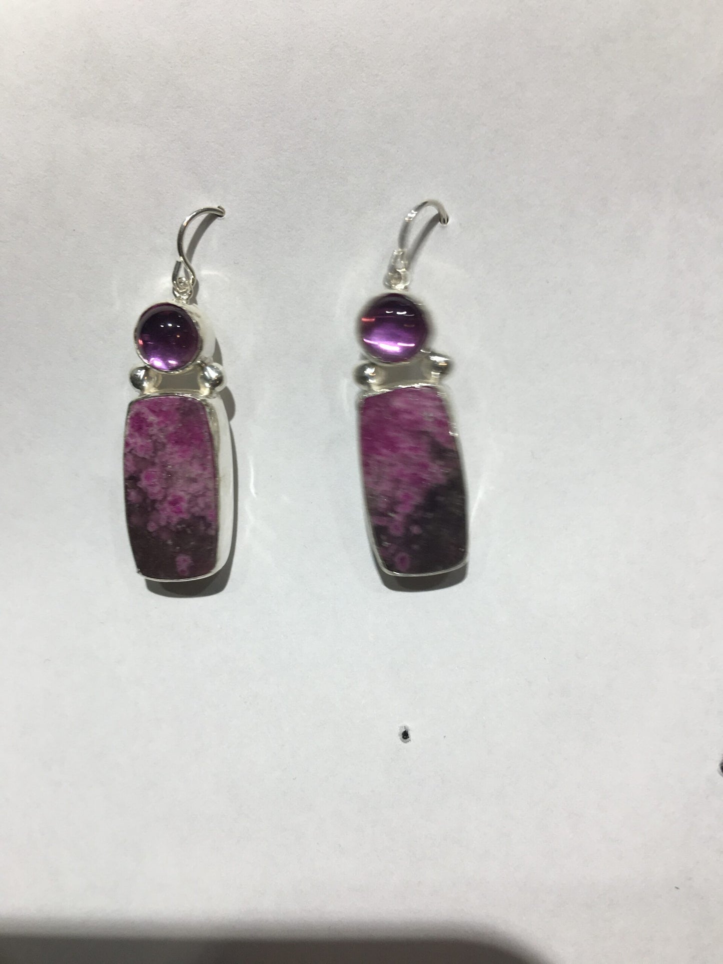 Cobalto Calcite and Glass Earrings