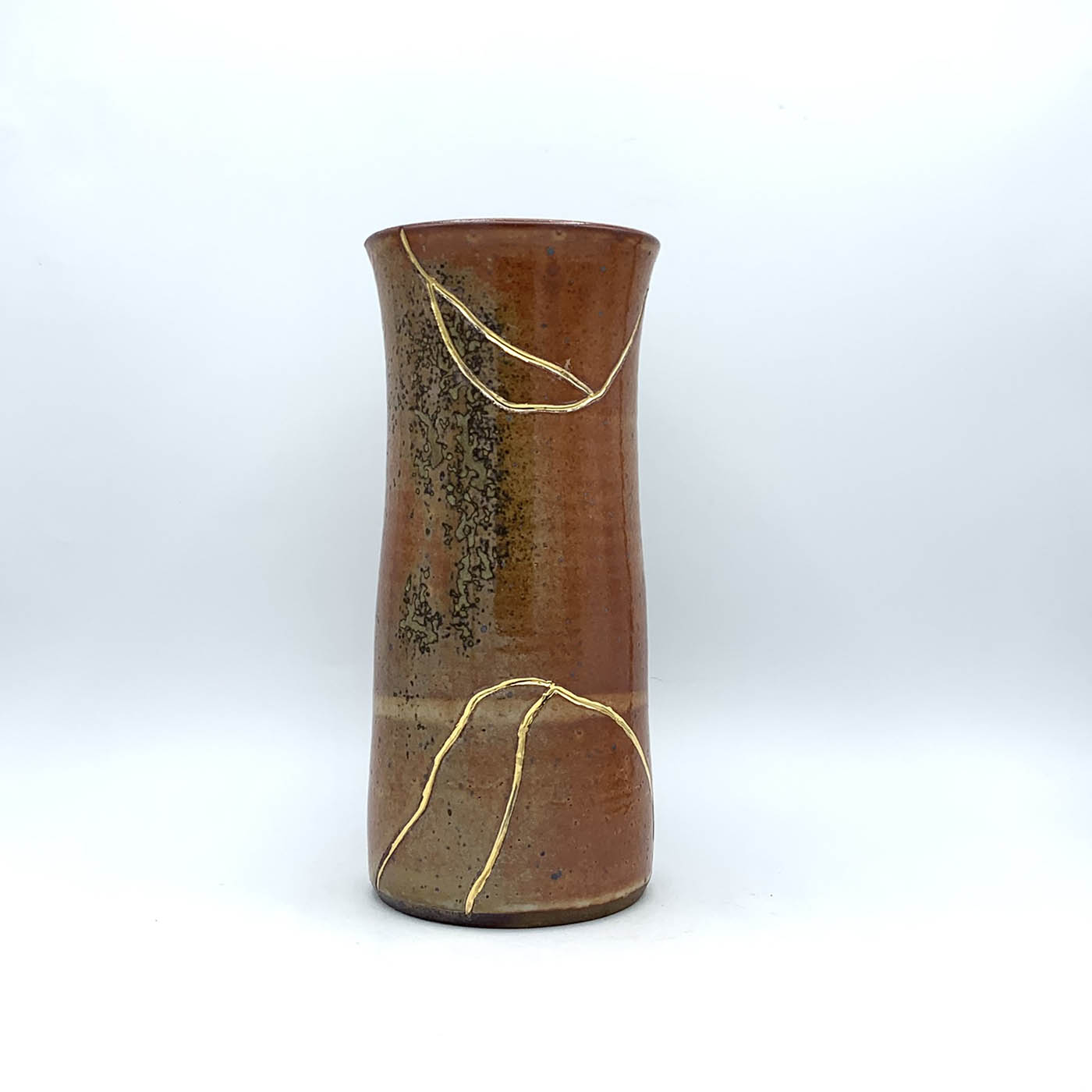 Faux Kintsugi Rich Shino & Gold Vase
